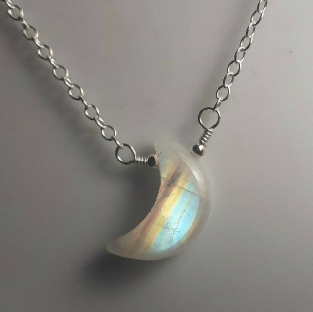 ♡RAINBOW MOONSTONE & 925SS NECKLACE♡
